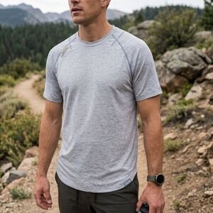 Legends Aviation Tee Shirt Men L Grey Raglan Short Sleeve Curved Hem Training